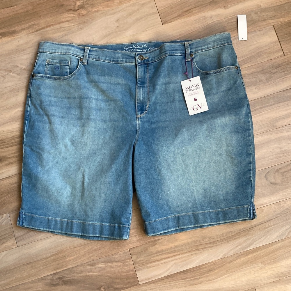 Gloria Vanderbilt Amanda Bermuda jean short flawless stretch classic rise 24W - Picture 9 of 16